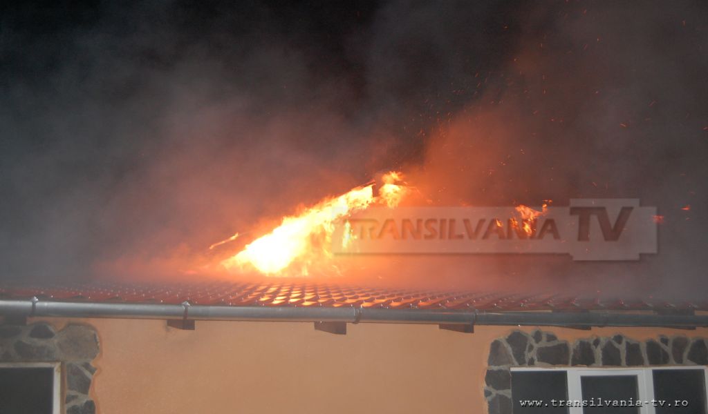 Incendiu stins de pompieri în localitatea Valea Cerbului