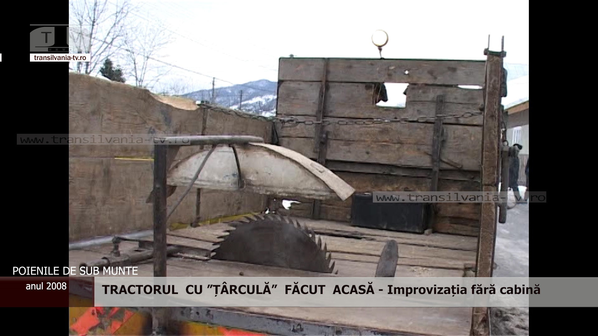 Tractorul cu ”țârculă” făcut acasă – varianta improvizată fără cabină (VIDEO)
