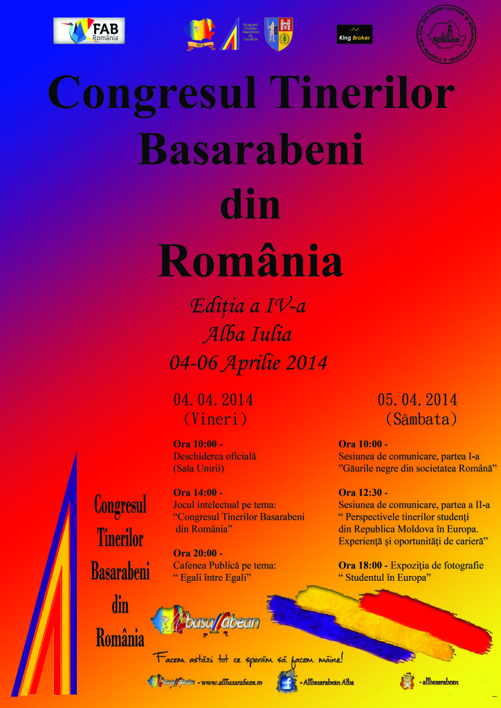La Alba Iulia, începe cea de-a patra ediție a Congresului Tinerilor Basarabeni din România